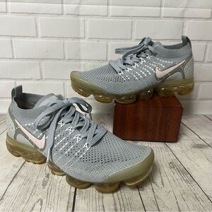 Nike Air VaporMax Flyknit 2 Womens 7 Shoes Sneaker Gray 942842-108
